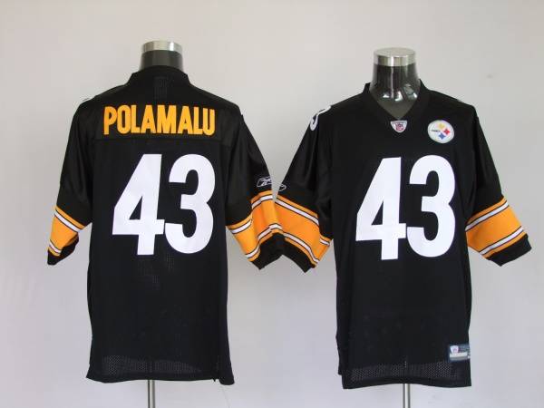 Steelers #43 Troy Polamalu Black Stitched Youth NFL Jersey