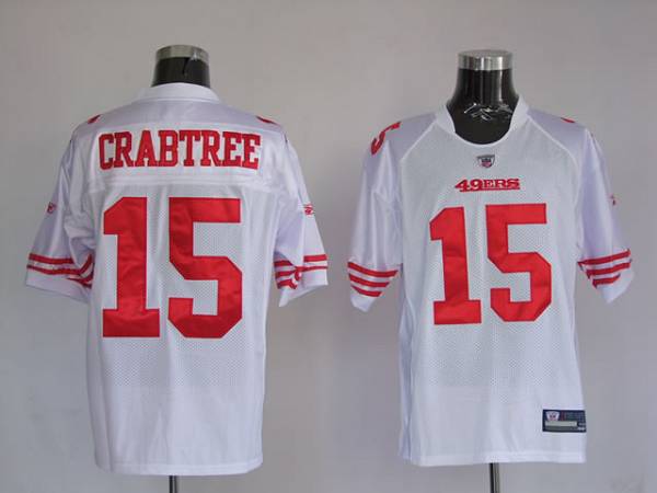 49ers #15 Michael Crabtree White Stitched Youth NFL Jersey
