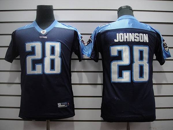 Titans #28 Chris Johnson Dark Blue Stitched Youth NFL Jersey
