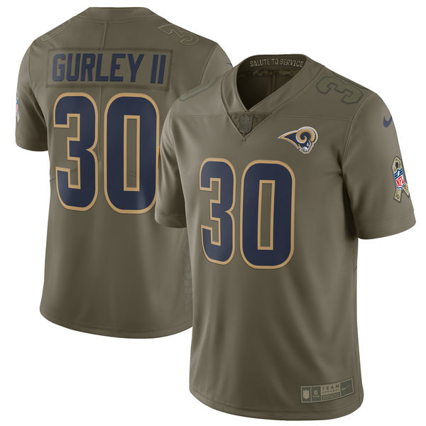 Youth Nike Los Angeles Rams #30 Todd Gurley Olive Salute To Service Limited Stitched NFL Jersey