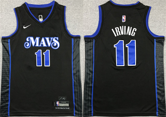 Youth Dallas Mavericks #11 Kyrie Irving Black City Edition Stitched Basketball Jersey