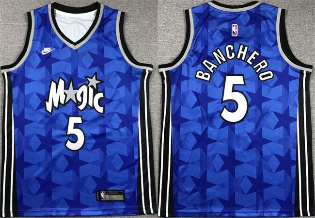 Youth Orlando Magic #5 Paolo Banchero Blue 2023/24 Classic Edition Stitched Basketball Jersey