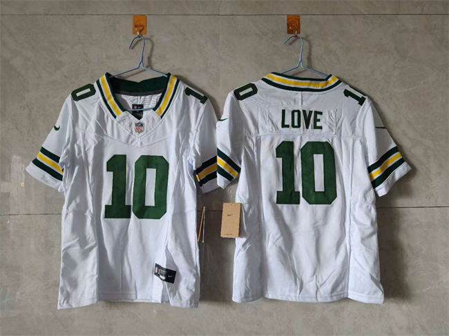 Youth Green Bay Packers #10 Jordan Love White 2024 F.U.S.E Vapor Limited Stitched Football Jersey