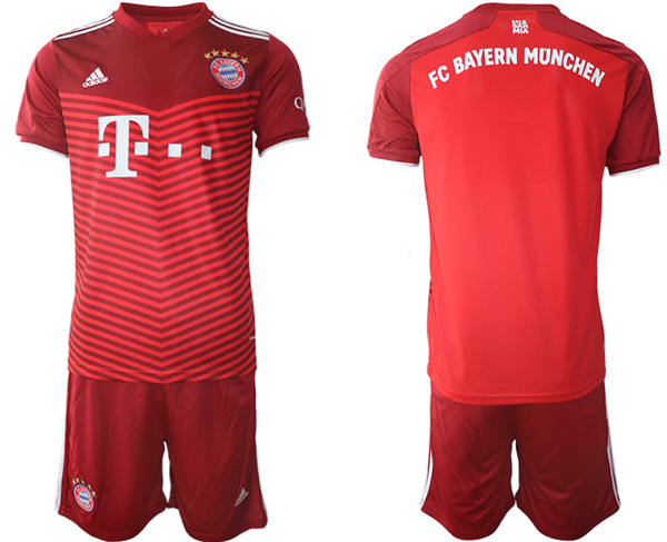 Men's FC Bayern München Red Home Soccer Jersey Suit