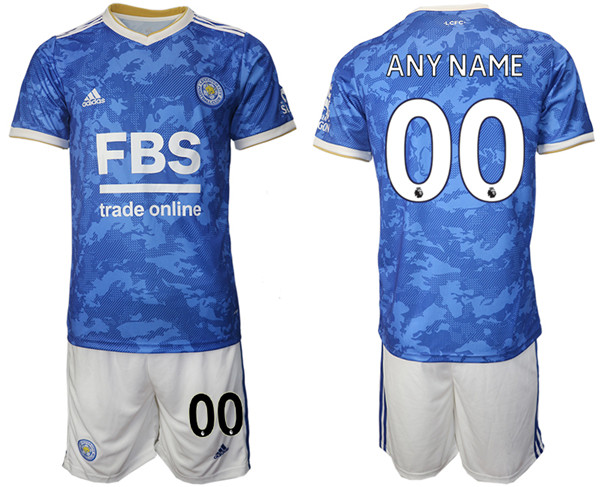 Men's Leicester City Custom Blue 2019-2020 Home Soccer jersey Suit