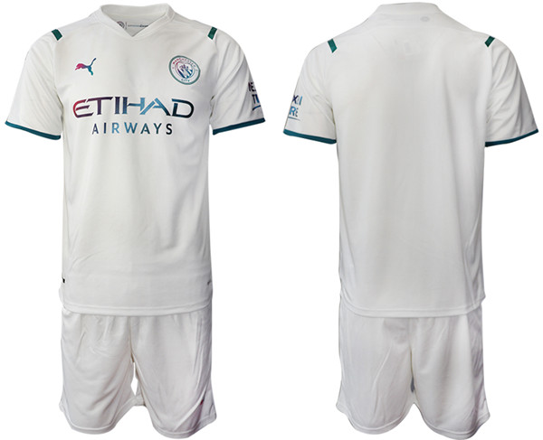 Men's Manchester City 2021/22 White Away Jersey Suit