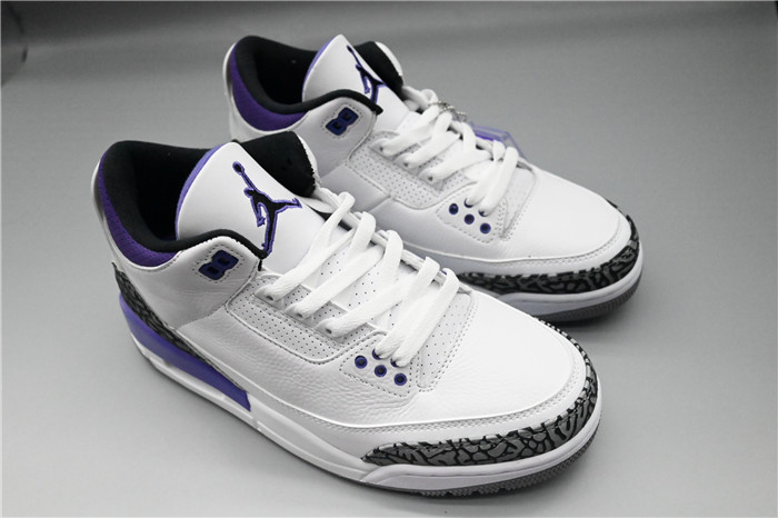 Men's Running weapon Air Jordan 3 White/Purple OG Shoes 069