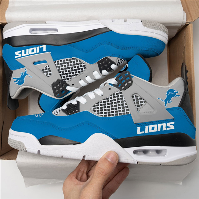Women's Detroit Lions Running weapon Air Jordan 4 Shoes 0001