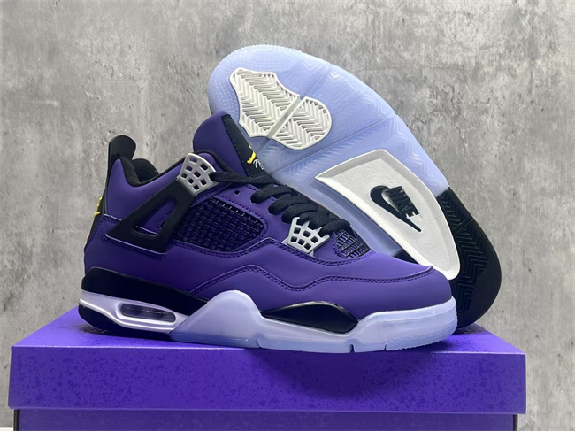 Women's Running weapon Jordan 4 Purple Shoes 041