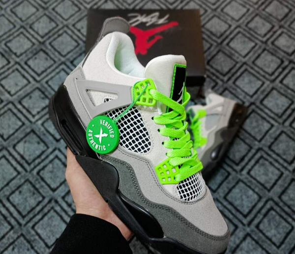 Women's Running weapon Air Jordan 4 “Neon” Shoes 017