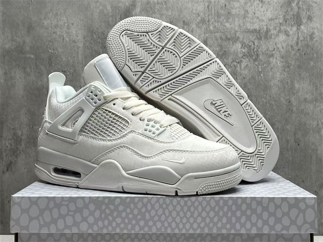Women's Running weapon Jordan 4 White Shoes 039