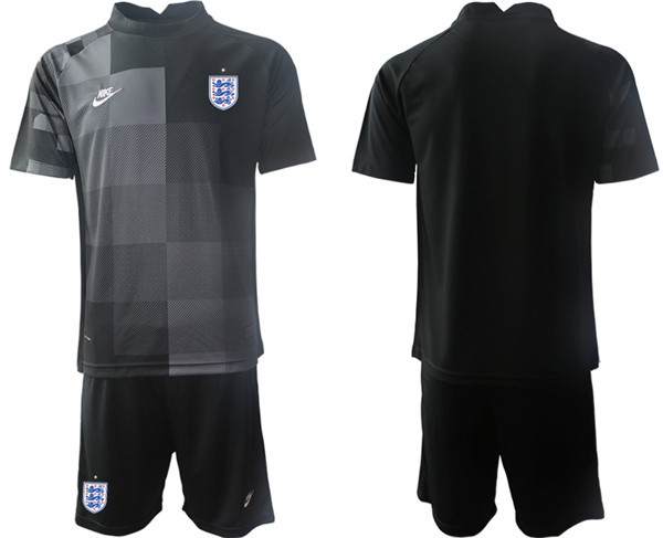 Men's England Custom Black Goalkeeper Soccer Jersey Suit