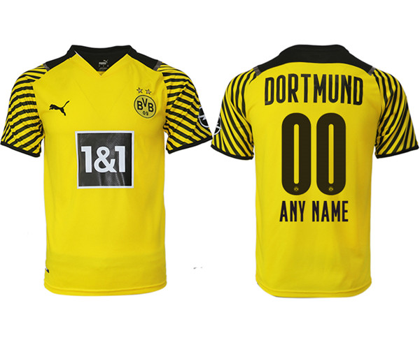 Men's Borussia Dortmund Custom Yellow Home Soccer Jersey