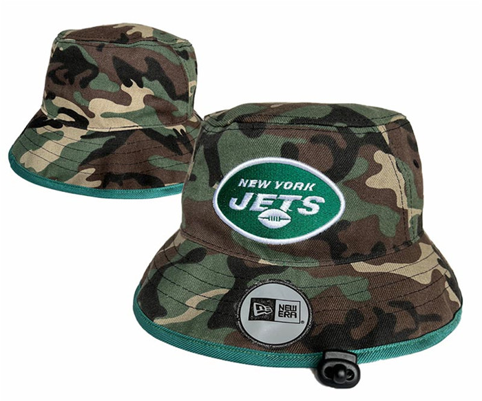New York Jets Salute To Service Stitched Bucket Fisherman Hats 045