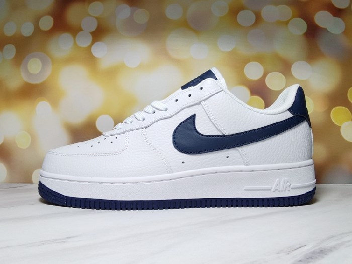 Men's Air Force 1 Low White/Navy Shoes 0160